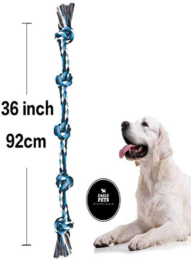 Eagle Pets Cotton Rope Dog Chew Toy Large with 5 Chew Knots - Extra Durable (Color May Vary) - Image 2